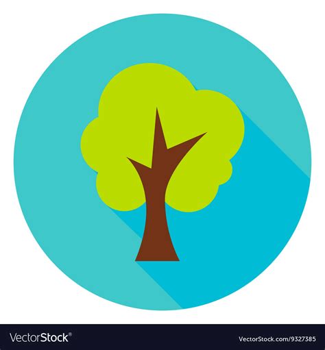 Garden Tree Circle Icon Royalty Free Vector Image