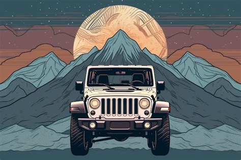 Premium Ai Image Arafed Jeep Driving Through A Mountainous Landscape