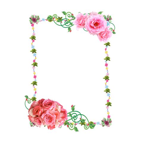 Borda De Moldura De Flores Cor De Rosa Png Gr Tis Png