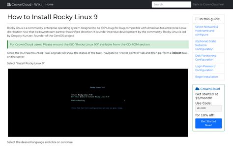 Crowncloud Wiki How To Install Rocky Linux