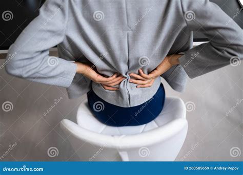 Back Pain Bad Posture Woman Sitting Stock Image - Image of incorrect ...