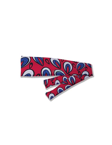 Bandeau sport à nouer Made in France motif Wax Rouge Phidi