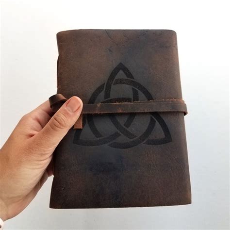 Celtic Trinity Knot Leather Journal Free Personalization X Blank