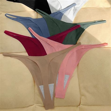 Sexy Thongs For Women Seamless Cotton Underwear Breathable Mesh Mid Low Waisted Lingerie