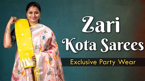 Pure Zari Kota Sarees Prashanti Exclusive Jan Youtube