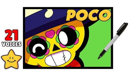 How To Draw POCO Icon Brawl Stars Drawing Tutorial All Voices