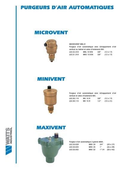 Purgeurs D Air Automatiques Microvent Point P