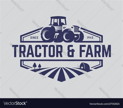 Tractor Logo Template Farm Royalty Free Vector Image