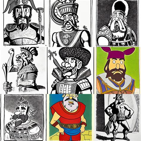 Portrait Of Asterix The Gaul By Al Hirschfeld Stable Diffusion Openart