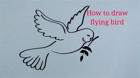 How To Draw A Flying Bird Step By Step Youtube