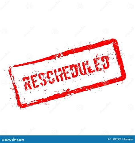 Rescheduled Red Rubber Stamp Isolated On White Stock Vector