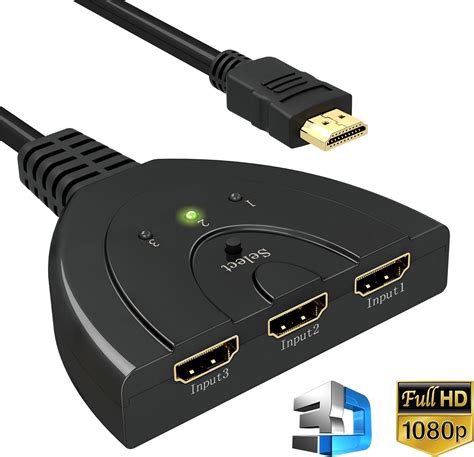 Hdmi Switch Gana Placcato Oro Hdmi Splitter Cavo Hdmi Switcher 3