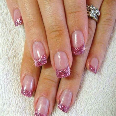 Loving This Pink Sparkle Nails Pink Glitter Nails Glitter French Nails