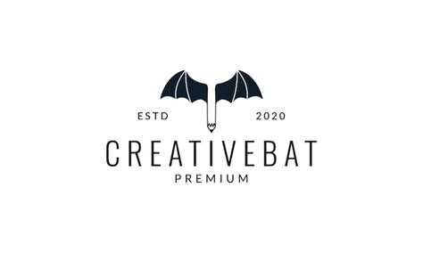 Premium Vector Animal Bat With Creative Pencil Logo Vector Icon