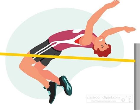 Male Athlete Performing High Jump Clipart Classroom Clip Art