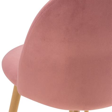 Chaise Cozy En Velours Rose Lot De