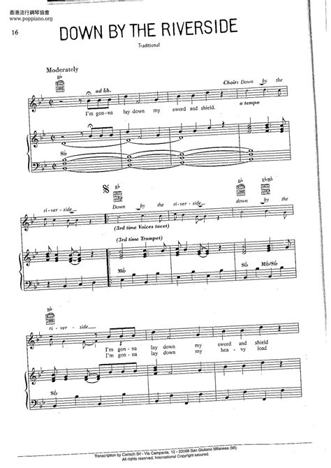 Louis Armstrong Down By The Riverside Sheet Music Pdf Free Score