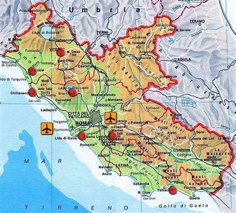 Le Latium ≡ Voyage Carte Plan