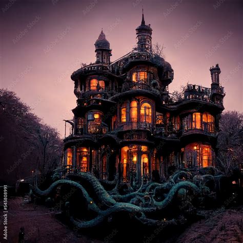 Tentacles Ensnaring A Lovecraftian Victorian Haunted Horror House