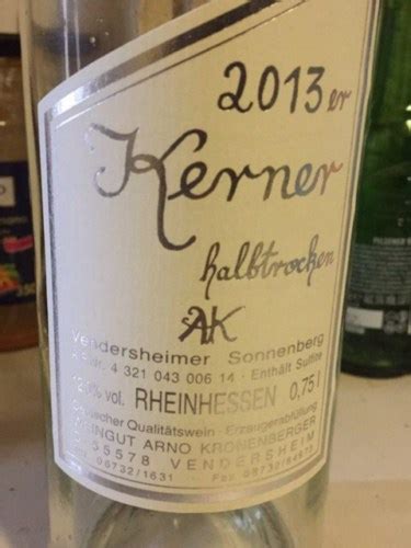 Arno Kronenberger Kerner Halbtrocken Vivino Us