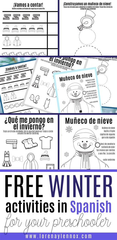 Winter Flashcards And Worksheets In Spanish Free Printables