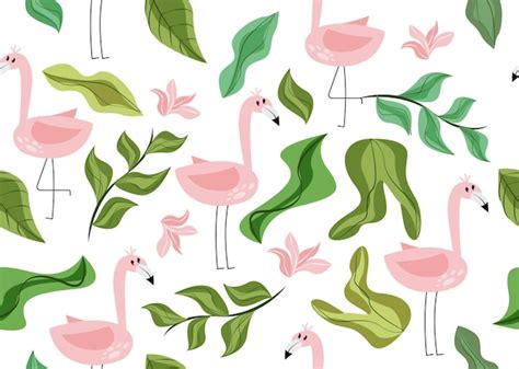 Mod Le Sans Couture Avec Des Flamants Roses Illustration Vectorielle