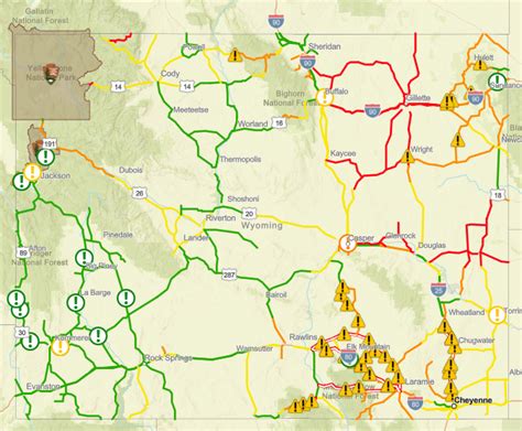 Map Of Wyoming Road Conditions