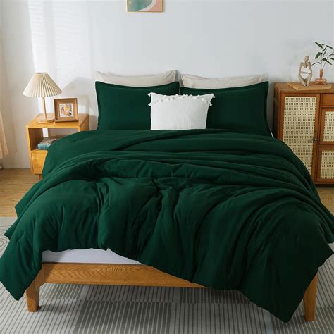 Amazon Andency Dark Emerald Green Twin Size Comforter Set