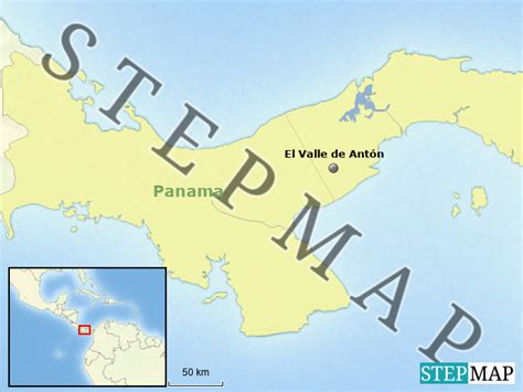 StepMap El Valle de Antón Panama Landkarte für Costa Rica