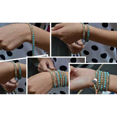 Turquoise Glass Bead Bracelets for Ladies