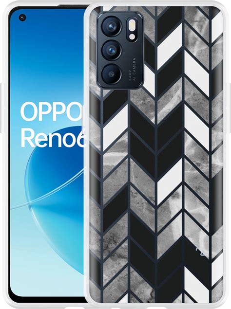 Oppo Reno6 5G Hoesje Visgraat Marmer Designed By Cazy Bol