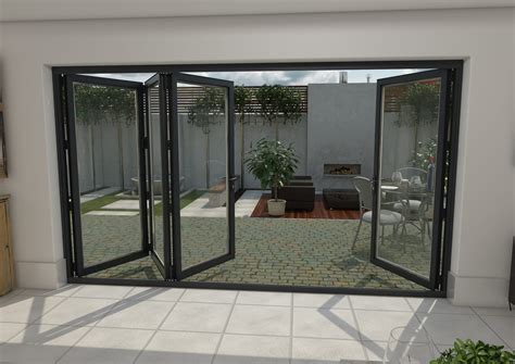 3600mm Grey Aluminium Bifold Doors 1 Left 3 Right At Vivid Doors