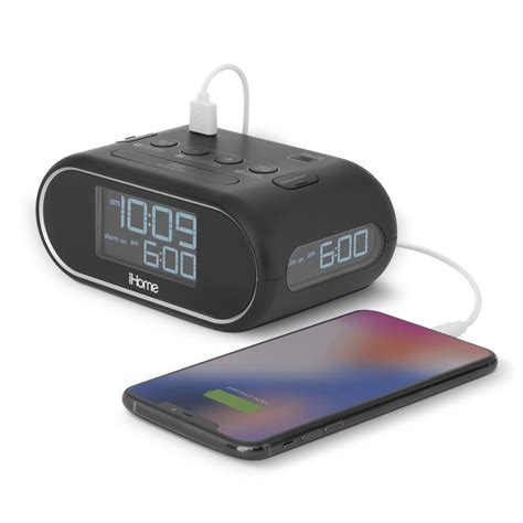 Ihome Lcd Triple Display Alarm Clock With Usb A And Usb C Charging