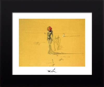 Salvador Dali Female Figure With Head Of Flow High Quality Framed Print