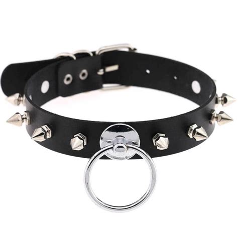 Bdsm Play Collar Black Spike Choker Collar Women Men Punk Vegan Leather Choker Emo Metal Spiked