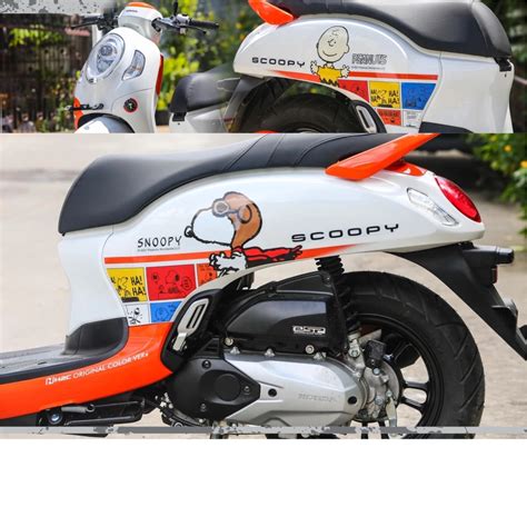 Tem rời Scoopy 110 trắng cam Snoopy PEANUTS siêu kute HOT 2025 Shopee Việt Nam