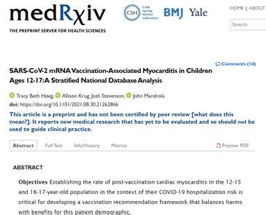 La miocardite post vaccinale negli adolescenti è 6 volte più probabile