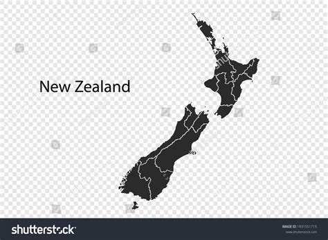 New Zealand Map Vector Black Color Stock Vector (Royalty Free ...