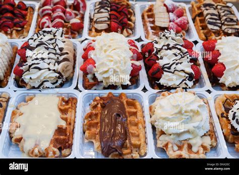 Belgian Waffles Brussels Belgium Stock Photo Alamy