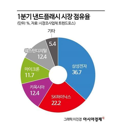 1분기 낸드 매출 28 증가삼성·sk 점유율 소폭 상승 아시아경제