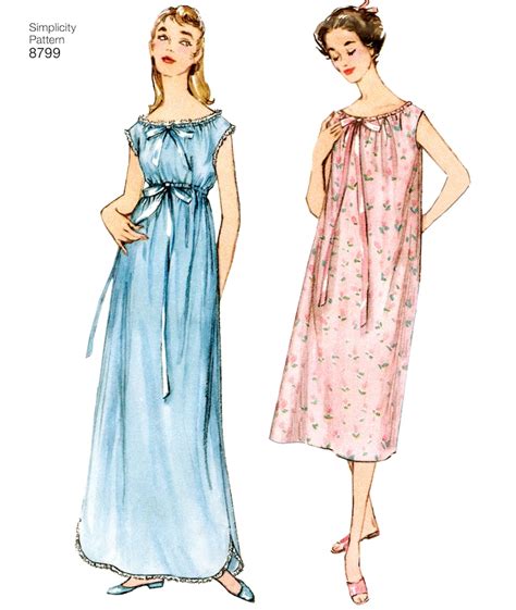 Sewing Pattern Misses Easy Nightgown Pattern Womens Etsy