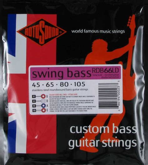 Rotosound Swing Bass 4 String Roundwound Long Scale Double Ball End 045 105 Rdb66ld