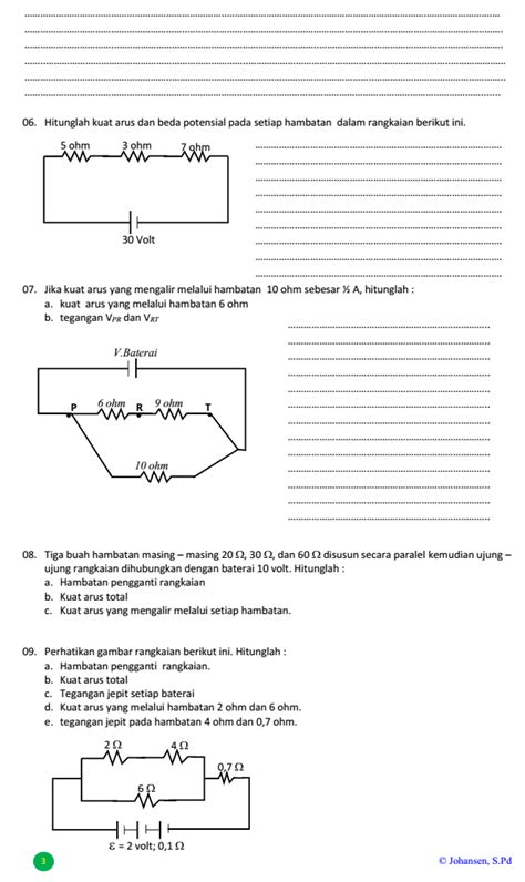 Soal Listrik Dinamis Smp Kelas 9 Pdf Beinyu