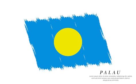 Premium Vector Palau Flag Brush Vector Background Grunge Style