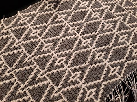 Native Bliss Mosaic Crochet Shawl Blanket Or Scarf Chart Etsy
