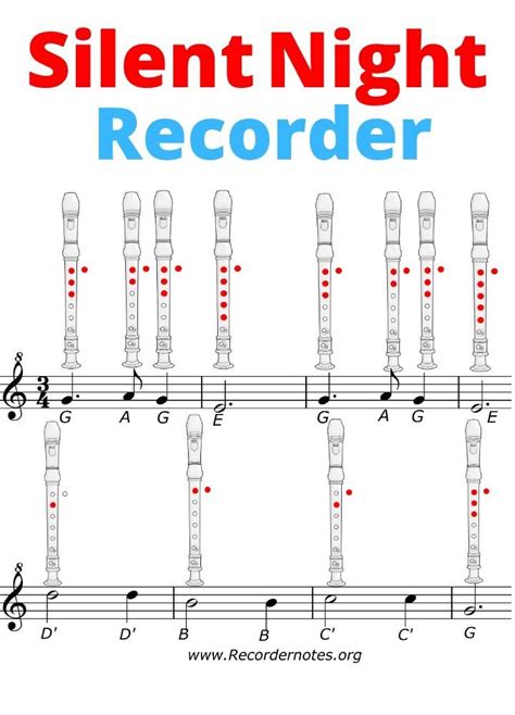 Silent Night Recorder Notes - Learn to Play It! | Recorder songs, Recorder sheet music, Recorder ...