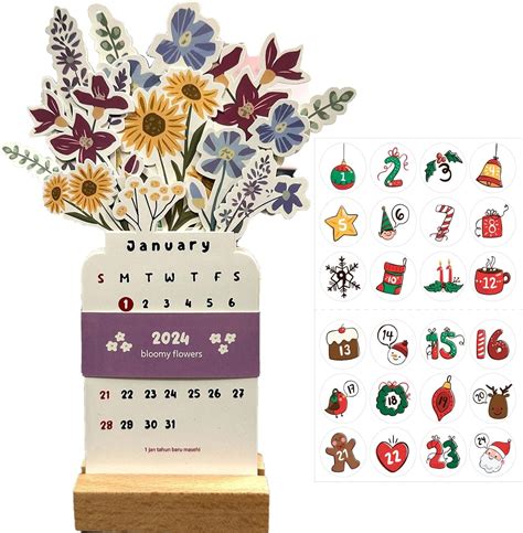 Amazon Bloomy Flowers Desk Calendar Creative Flower Desk