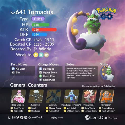 Incarnate Forme Tornadus In Star Raid Battles Leek Duck Pok Mon