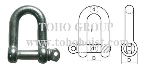 JIS Standard Commercial Type Screw Pin Chain Shackle D Type With Collar