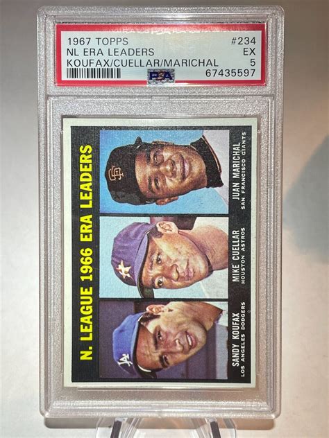 Sandy Koufax Cuellar J Marichal Topps Psa Ex Nl Era